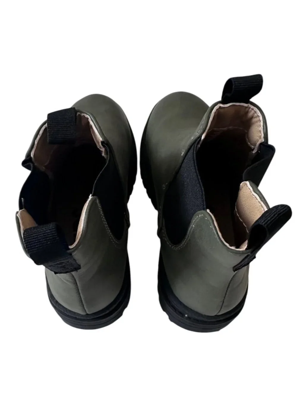 Cotton On Kids Olive Green Chelsea Boots Lug Sole Size 12